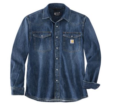 Carhartt Men's Montana Relaxed Fit Midweight Denim Snap Front Long