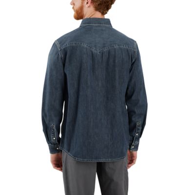 Image showing  Men's Montana Relaxed Fit Midweight Denim Snap Front Long-Sleeve Work Shirt