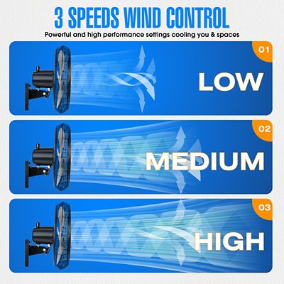 Image showing  18 in. Variable Speed Outdoor Oscillating High-Velocity Wall Fan, 4,150 CFM Heavy-Duty Weatherproof Motor