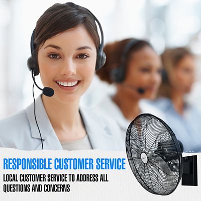 Image showing 5 th iLIVING 18 in. Variable Speed Outdoor Oscillating High-Velocity Wall Fan, 4,150 CFM Heavy-Duty Weatherproof Motor