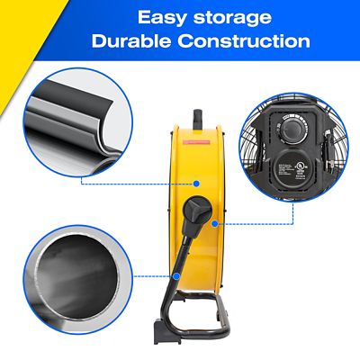 Image showing  20 in. Indoor Stepless Speed Heavy-Duty High Velocity Barrel Floor Drum Fan with DC Motor, 5,703 CFM, UL Safety Listed