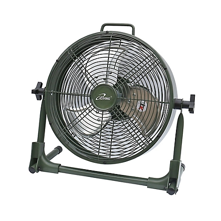 iLIVING 12 in. Rechargeable Battery Operated Camping Floor Fan, High Velocity with Metal Blade and Built-in Lithium Battery