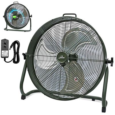 iLIVING 18 in. Rechargeable Battery Operated Camping Floor Fan, High Velocity with Metal Blade and Built-in Lithium Battery