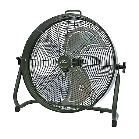 iLIVING 18 in. Rechargeable Battery Operated Camping Floor Fan, High Velocity with Metal Blade and Built-in Lithium Battery
