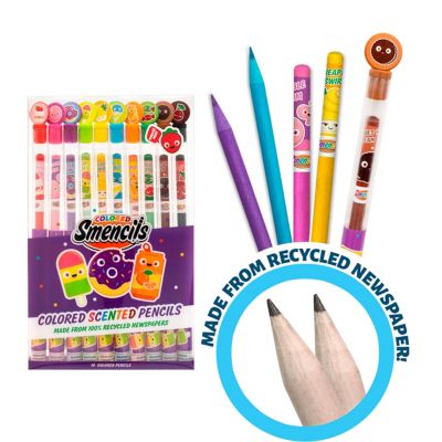 Smencils Gourmet Scented Colored Pencils, Made from Recycled Newspapers, 10 pc.