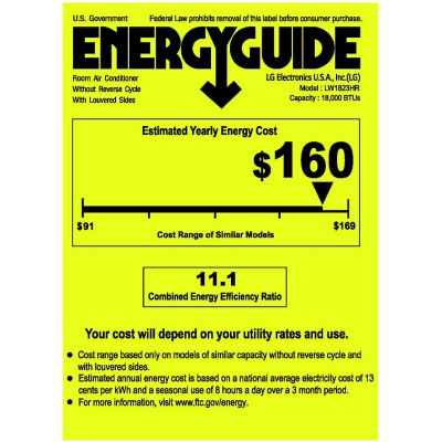 Image showing 6 th LG 230V Window Air Conditioner with 12,000 BTU Supplemental Heat, 1,000 sq. ft., 18,000 BTUs