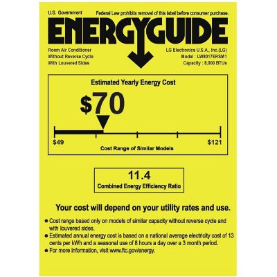 Image showing 5 th LG 115V Energy Star Window Air Conditioner with Wi-Fi Control, 342 sq. ft., 8,000 BTU