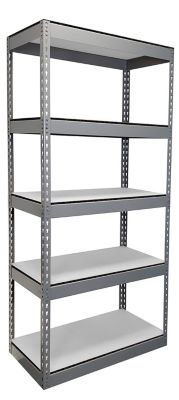 Lyon 5-Shelf 72 in. x 48 in. x 24 in. Boltless Shelving Unit, Gray, 16-Gauge, 800 lb./Level Capacity, 4,000 lb.