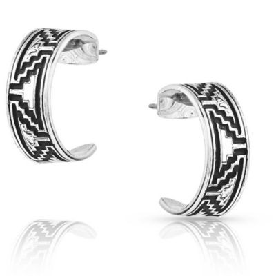 Montana Silversmiths Southwestern Escape Hoop Earrings, ER5592