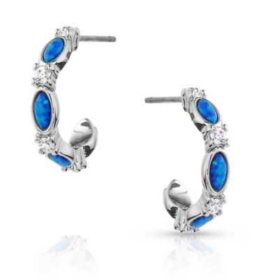 Montana Silversmiths Moonlit Night Crystal Opal Hoop Earrings, ER5703