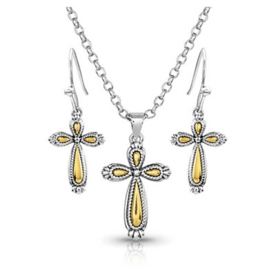 Montana Silversmiths Gleaming Faith Cross Jewelry Set