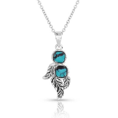 Montana Silversmiths Whispering Winds Feather Turquoise Necklace, NC5711