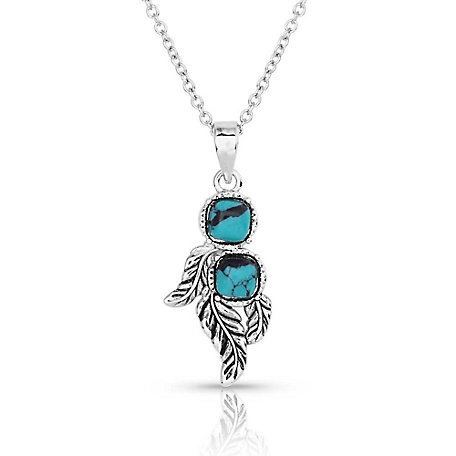 Montana Silversmiths Whispering Winds Feather Turquoise Necklace, NC5711