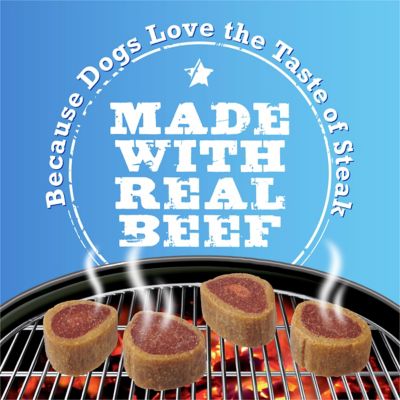 Image showing  Filet Mignon Flavor Steak Shaped Treats for Dogs, 28 oz. Pouch