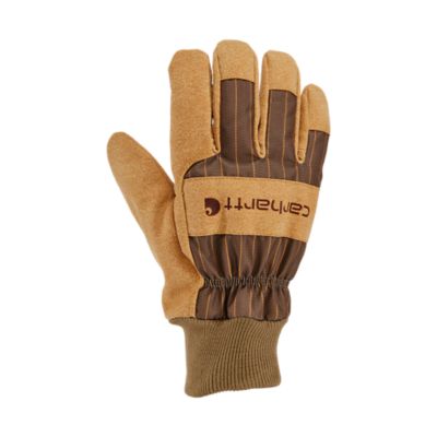 Carhartt Men's Synthetic Suede Knit Cuff Insulated Winter Gloves, 1 Pair
