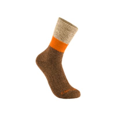 Carhartt Midweight Synthetic-Wool Blend Colorblock Crew Sock, 2-Pack