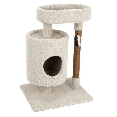 Image showing  35 in. Real Carpet Condo Cuddler Wooden Cat Tree, Gray