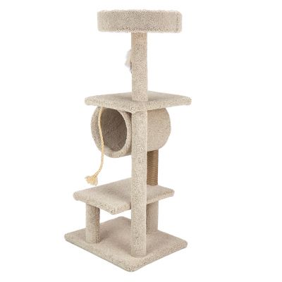 Image showing  58 in. Real Carpet Hanging Hideout Wooden Cat Tree, Gray