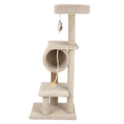 Image showing  58 in. Real Carpet Hanging Hideout Wooden Cat Tree, Gray