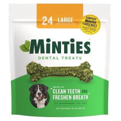 Minties Dental Bone Large Dog Treats, 32 oz.
