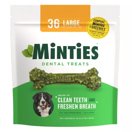 Minties Dental Bone Dog Treats Large 48 oz. Dog Dental Treats & Chews