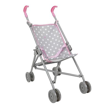 509 Crew Cotton Candy Pink: Umbrella Doll Stroller - Pink, Grey, Polka Dot