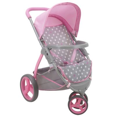 509 Crew Cotton Candy Pink: Doll Jogger Stroller - Pink, Grey, Polka Dot