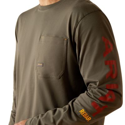 Image showing  Men's Rebar Workman Logo Long Sleeve T-Shirt