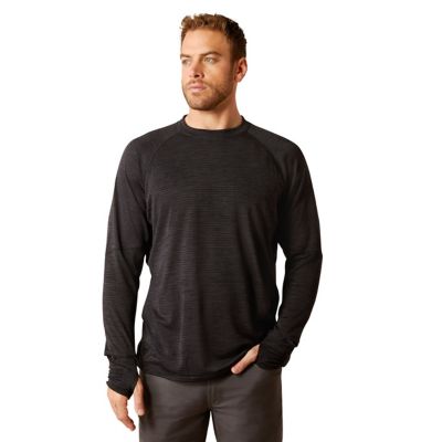 Image showing 0 th Ariat Men's Rebar Gridwork Crewneck Long -Sleeve Work T-Shirt
