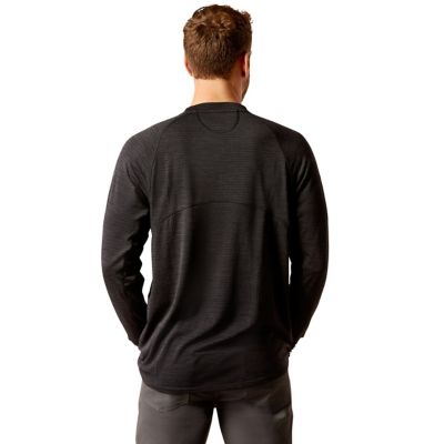 Image showing 1 th Ariat Men's Rebar Gridwork Crewneck Long -Sleeve Work T-Shirt