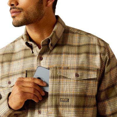 Image showing 3 th Ariat Men's Rebar Flannel Durastretch Long -Sleeve Work Shirt