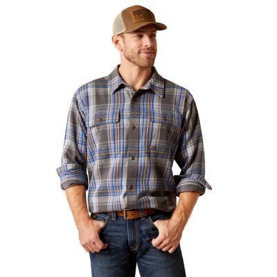 Ariat Men's Rebar Heavy Flannel Long -Sleeve Work Shirt
