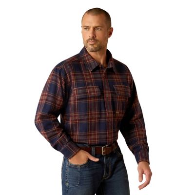 Ariat Men's Rebar Heavy Flannel Long -Sleeve Work Shirt