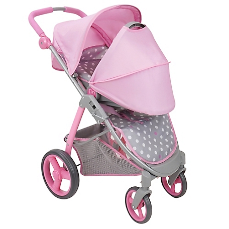 509 Crew Cotton Candy Pink: Doll Travel System - Pink, Grey, Polka Dot