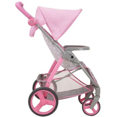 Image showing  Cotton Candy Pink: Doll Travel System - Pink, Grey, Polka Dot