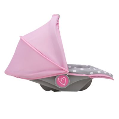 Image showing 3 th 509 Crew Cotton Candy Pink: 3-in-1 Doll Car Seat - Pink, Grey, Polka Dot