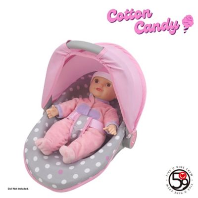 Image showing 4 th 509 Crew Cotton Candy Pink: 3-in-1 Doll Car Seat - Pink, Grey, Polka Dot