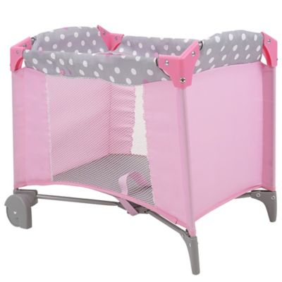 Image showing  Cotton Candy Pink: Doll Play Yard - Pink, Grey, Polka Dot