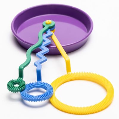 Image showing 7 th Atomic Bubbles Tri-Wand Bubble Pan Sets 3 Pack - Bubble Toy