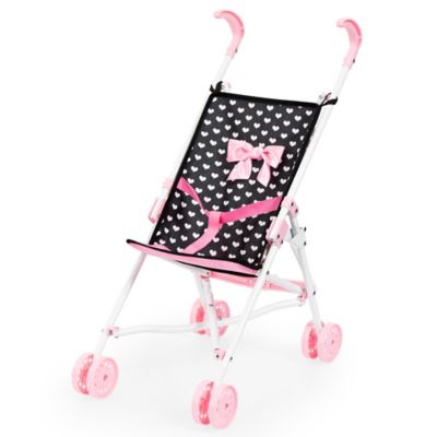 Bayer Design Buggy Umbrella Stroller - Hearts Black & Pink