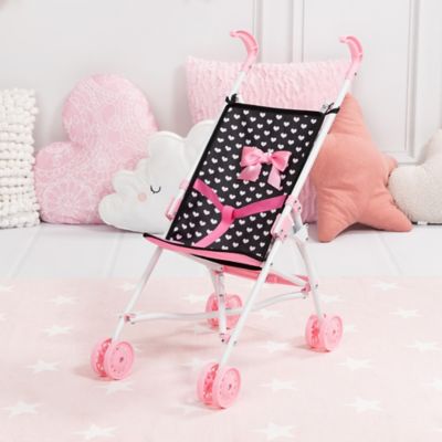 Image showing  Buggy Umbrella Stroller - Hearts Black & Pink