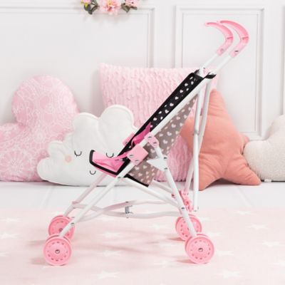 Image showing  Buggy Umbrella Stroller - Hearts Black & Pink