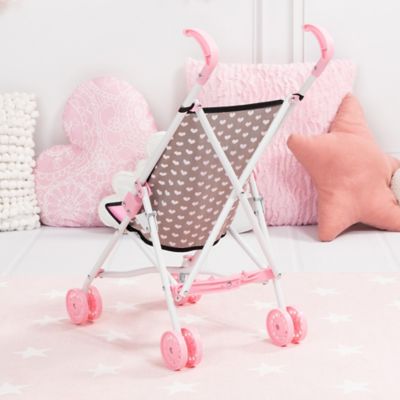 Image showing  Buggy Umbrella Stroller - Hearts Black & Pink