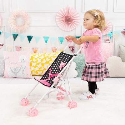 Image showing 6 th Bayer Design Buggy Umbrella Stroller - Hearts Black & Pink