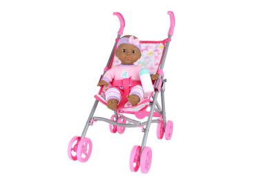 Image showing  12 in. Baby Doll Care Gift set with Stroller, African American in Gift Box
