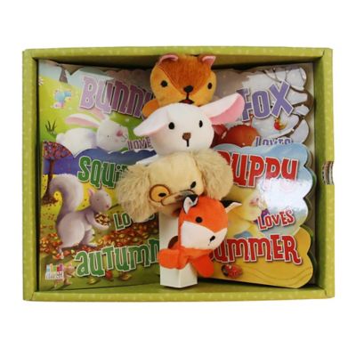 Image showing  Four Seasons 4 Die-Cut Board Books with Finger Puppets