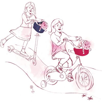 Image showing 4 th Gotz Bike Seat Blue Clouds - for Dolls up to 20 in.