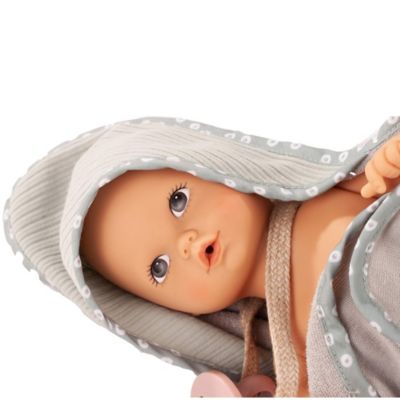 Gotz Sleepy Aquini 13\" Drink & Wet Baby Doll With Bathtub & Accessories - Interactive Bath Time Doll