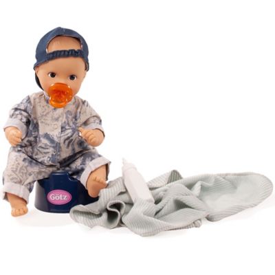 Gotz Little Aquini Boy Drink & Wet Bath Doll 12 in. baby doll