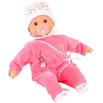 Gotz Muffin 13 in. Baby Doll in Pink Pajamas with Brown Sleeping Eyes